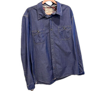 Weatherproof L 100% cotton soft blue long sleeve shirt  with 2 pockets